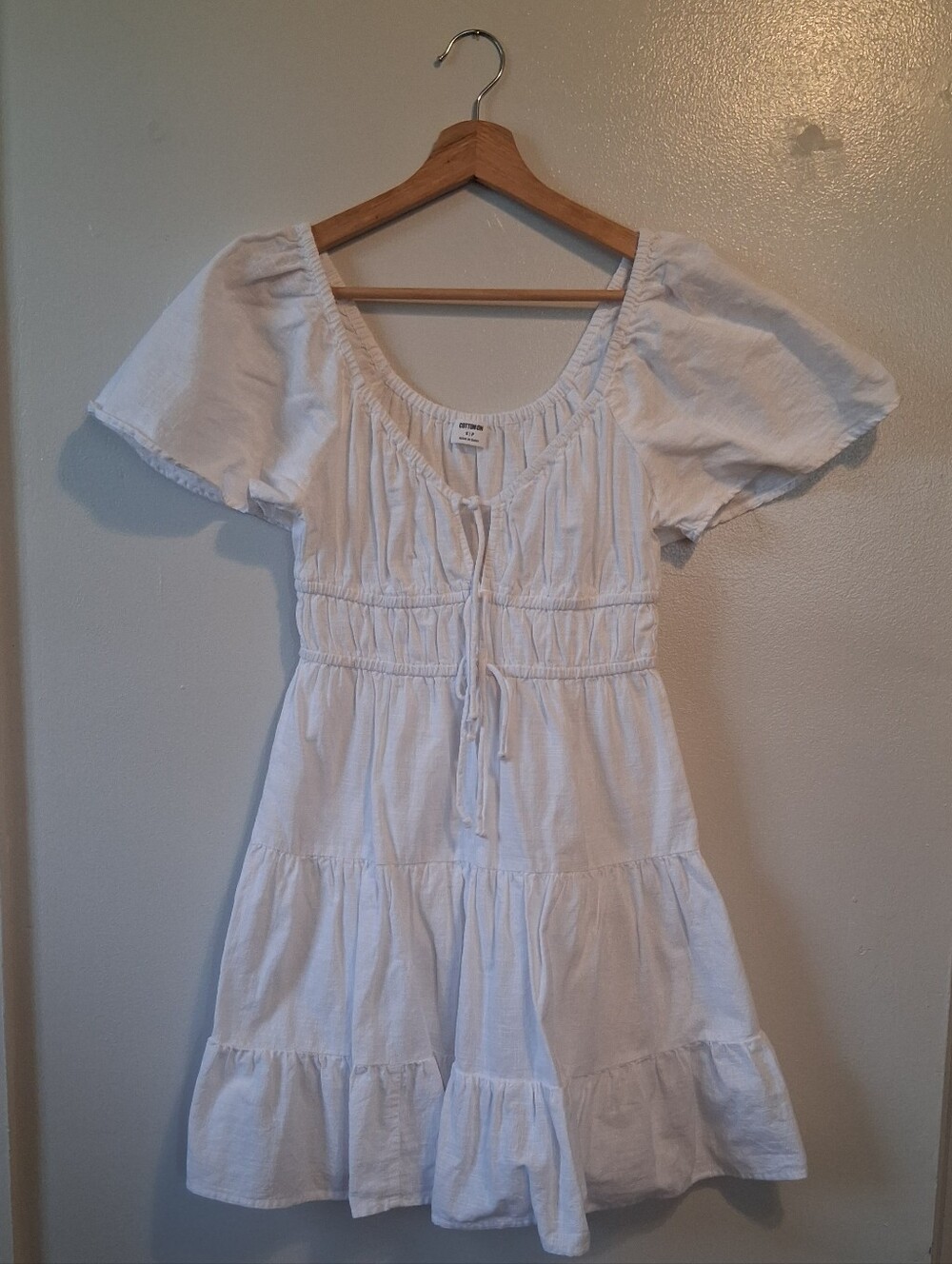 Cotton On White Tiered Dress Cotton